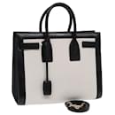 SAINT LAURENT Sac Du Jour Borsa a Mano in Pelle 2 vie Bianco Nero Auth bs16191 - Saint Laurent