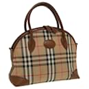 Sac à main en toile beige à motif Nova Check de Burberrys Auth ti1856 - Autre Marque