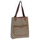 GUCCI GG Canvas Web Sherry Line Tote Bag PVC Leather Beige Green Red Auth kk277 - Gucci