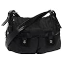 CELINE Shoulder Bag Nylon Black Auth hk1440 - Céline