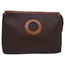 CELINE Macadam Canvas Clutch Bag PVC Leather Brown Auth yk13799 - Céline