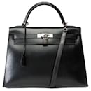 HERMES Kelly 32 Bag in Black Leather - 101990 - Hermès