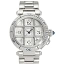 Cartier Pasha 38 Grid W31040H3 Silver Dial Men's Watch