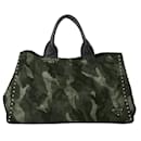 Sac fourre-tout en nylon vert Canapa de Prada