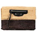 Brown Balenciaga Motocross Classic Envelope Giant 12 Raffia Clutch Bag