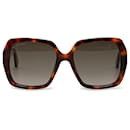 Lunettes de soleil rondes teintées en plastique marron Gucci