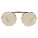 Brown Prada Round Aviator Mirrored Sunglasses