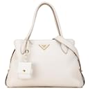 White Prada Vitello Daino Satchel