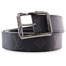 Black Louis Vuitton Monogram Eclipse Reversible Uptown Belt