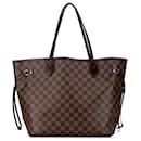 Borsa tote Neverfull MM Damier Ebene Louis Vuitton marrone