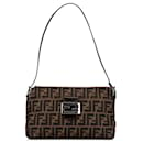 Braune Fendi Zucca Canvas Schultertasche