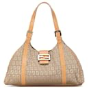 Braune Fendi Zucchino Canvas Schultertasche