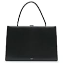 Bolsa de fecho de couro preto Celine média - Céline