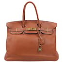 HERMES Birkin 35 Taurillon Clemence Bolso Noisette Accesorios metálicos dorados □I: 2005 - Hermès