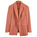 Theory Single-Breasted Blazer t in Coral Wool