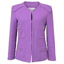 Chanel CC Button Four Pockets Jacket in Purple Tweed