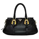 Prada Black Leather Tote Bag