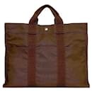 Hermes MM Brown Air Line Canvas Tote Bag - Hermès