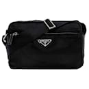 Prada Black Tessuto Nylon Leather Shoulder Bag