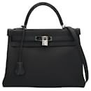 Hermes Kelly 32 Shoulder Bag in Black Togo Leather - Hermès