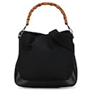 Bolso de lona GG negro Bamboo de Gucci