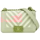 Chanel Pink Small Braided Chevron Boy Flap