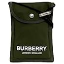 Bolsa de ombro em nylon caqui Burberry