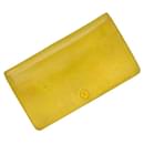 Chanel Yellow Leather Bi-fold Long Wallet