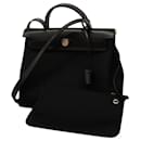 Hermes Handbag Airbag Zip PM B Stamp Toile Military Black - Hermès