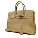 Sac à main Hermes Birkin 35 en cuir Togo Argile - Hermès