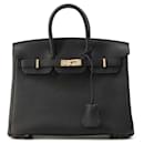 Hermes Birkin 25 Black Pink Handbag - Hermès