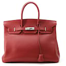 Sac à main Hermes Birkin 35 en Rouge Casaque - Hermès