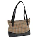 Sac fourre-tout Burberry Nova Check en toile beige et noir Auth ac3130