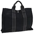 HERMES Fourre Tout MM Hand Bag Canvas Black Auth ti1844 - Hermès