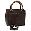 Sac à main en cuir GUCCI Bamboo 2 voies marron 000 122 0316 Auth ep4809 - Gucci