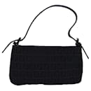 FENDI Zucchino Canvas Hand Bag Black Auth yk13746 - Fendi