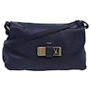 Sac à épaule en cuir navy Chloe Lily Auth yk13791 - Chloé