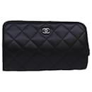 CHANEL Matelasse Pouch Lamb Skin Black CC Auth ac3167A - Chanel