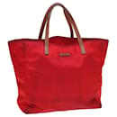 GUCCI GG Canvas Tote Bag Nylon Red Auth ti1860 - Gucci