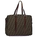 FENDI Zucca Canvas Tote Bag Brown Black Auth bs15989 - Fendi