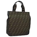 FENDI Zucca Canvas Tote Bag Brown Black Auth ep4791 - Fendi