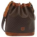 CELINE Macadam Canvas Shoulder Bag PVC Leather Brown Auth mr339 - Céline