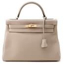 Sac à main Hermes Kelly 28 en Gris Tourterelle - Hermès