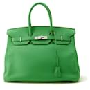 Hermes Birkin 35 Bamboo Taurillon Clemence Handbag - Hermès