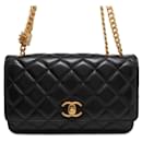 Chanel Black Lambskin Chain Wallet