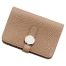 Hermes Dogon Chai Taurillon Clemence Leather Card Case - Hermès