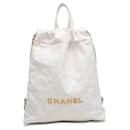 Sac à dos en cuir blanc Chanel