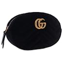 Black Gucci GG Marmont Matelasse Velvet Belt Bag