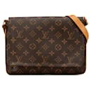 Bolsa de ombro Musette Tango Monograma Louis Vuitton marrom com alça curta