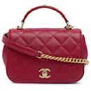 Rote Chanel Mini Caviar Umhängetasche